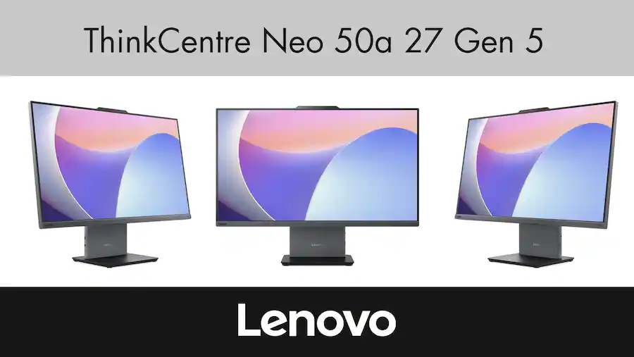Lenovo - Upgraded - ThinkCentre Neo 50a All-in-One 27 FHD Display (i5-13420H, 16GB, 512GB SSD, Intel UHD, Win 11 Pro) w/USB Hub - Eclipse Black