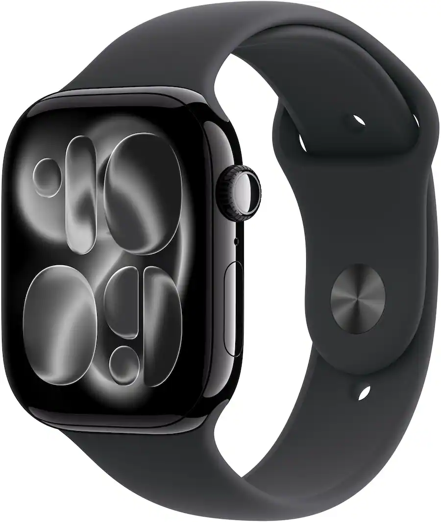 Apple Watch Series 11 (GPS) 46mm Jet Black Aluminum Case with Black Sport Band - M/L -  - (2025)
