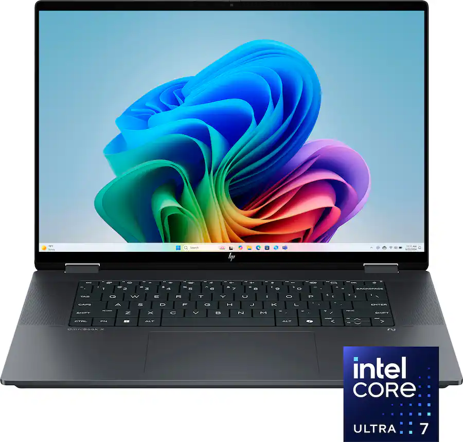 HP - OmniBook X Flip 2-in-1 - 16" 2K Touchscreen Laptop - Intel Core Ultra 7 256V 2024 - 16GB Memory - 1TB SSD - Copilot+ PC - Eclipse Gray