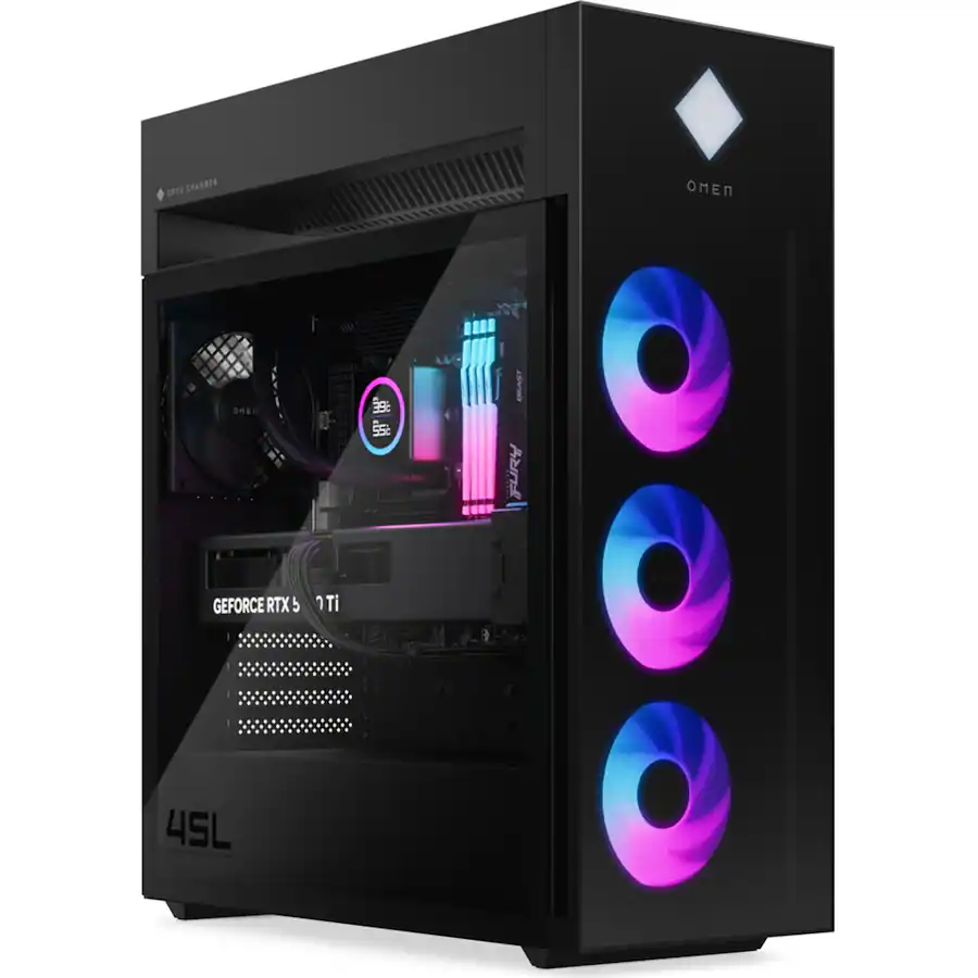 HP - OMEN 45L Gaming Desktop GT22-3080 - Intel Core Ultra 7 265K - 32GB DDR5 Memory - NVIDIA GeForce RTX 5080 - 2048GB SSD - Black