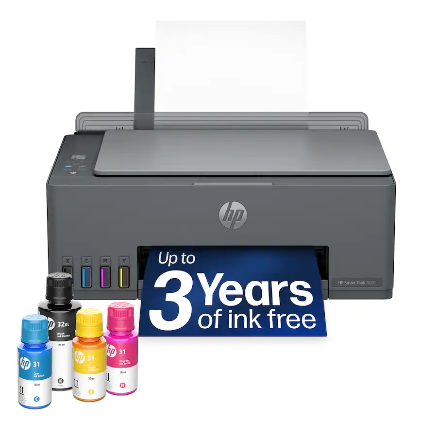 HP - Smart Tank 5001 Wireless All-in-One AI-Enabled Cartridge-Free Supertank Inkjet Printer with 3 Years of Ink Included¹ - Basalt