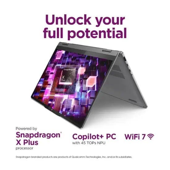 Lenovo - IdeaPad 5x - Copilot+ PC - 2-in-1 14" (WUXGA) Touchscreen Laptops- Snapdragon X Plus - 16GB - 512GB SSD - Luna Grey