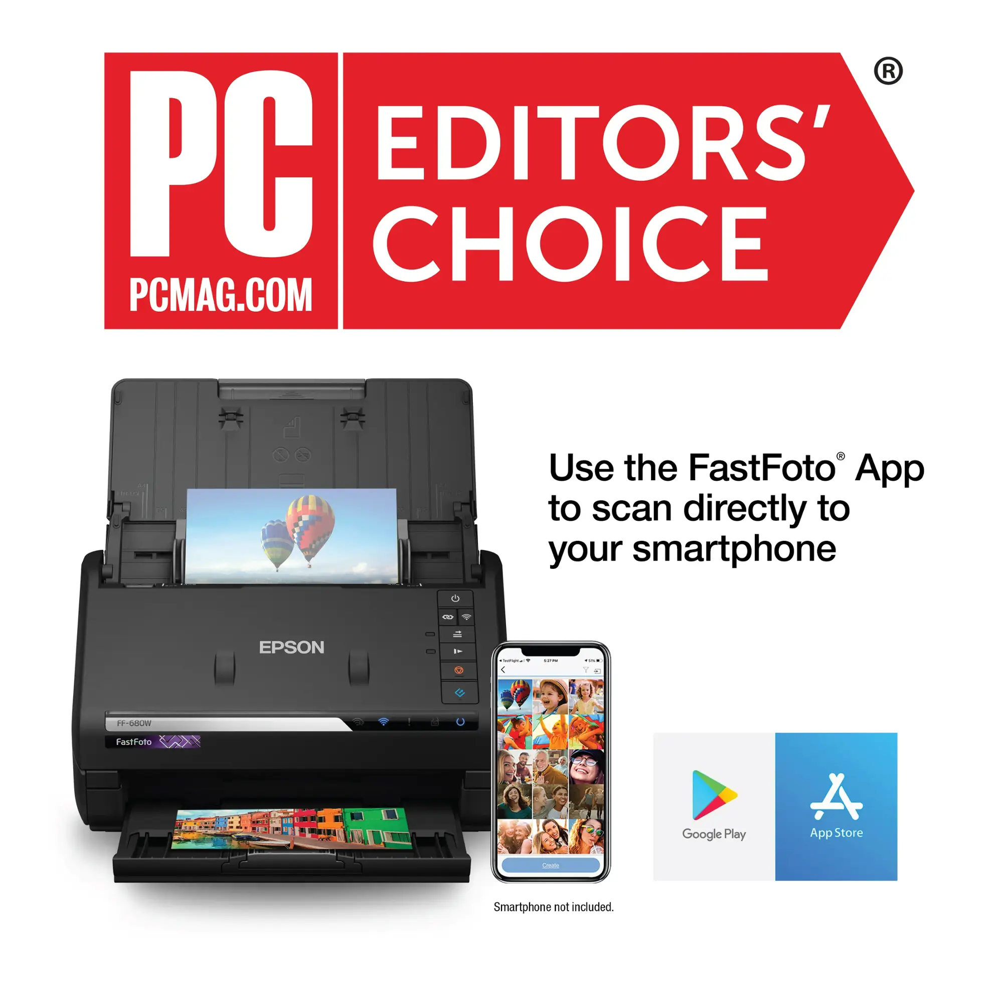 Epson - Fast Foto FF-680W Wireless High-speed Photo Scanning System - Black