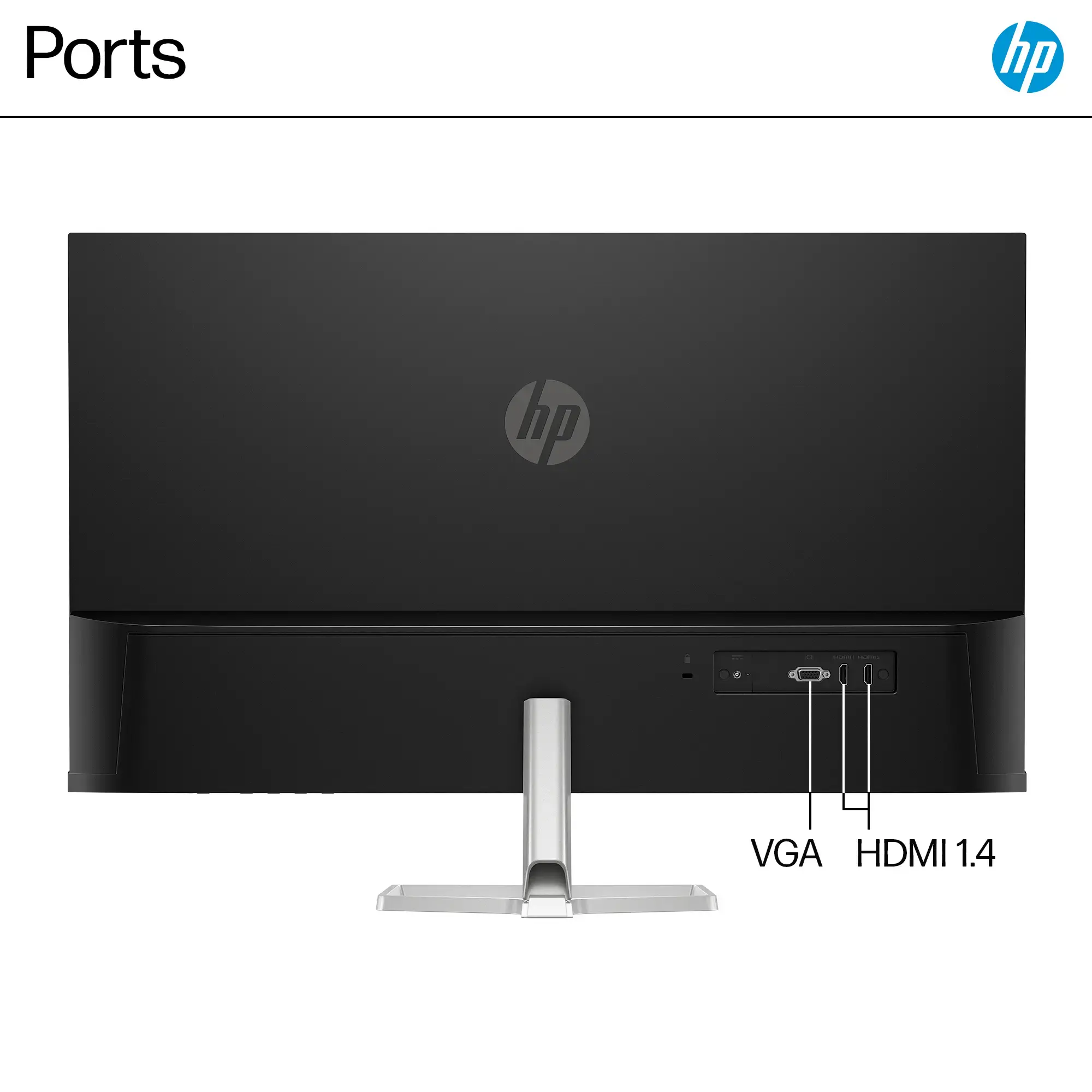 HP - 31.5" VA LED FHD 100Hz Monitor (HDMI, VGA) - Silver & Black
