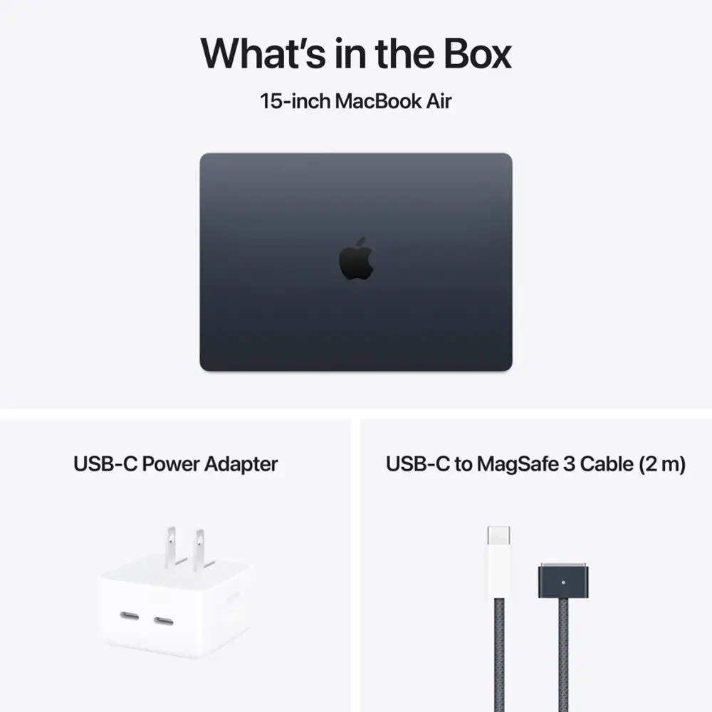 Apple - MacBook Air 15-inch Apple M4 chip Built for Apple Intelligence - 16GB Memory - 512GB SSD - Midnight