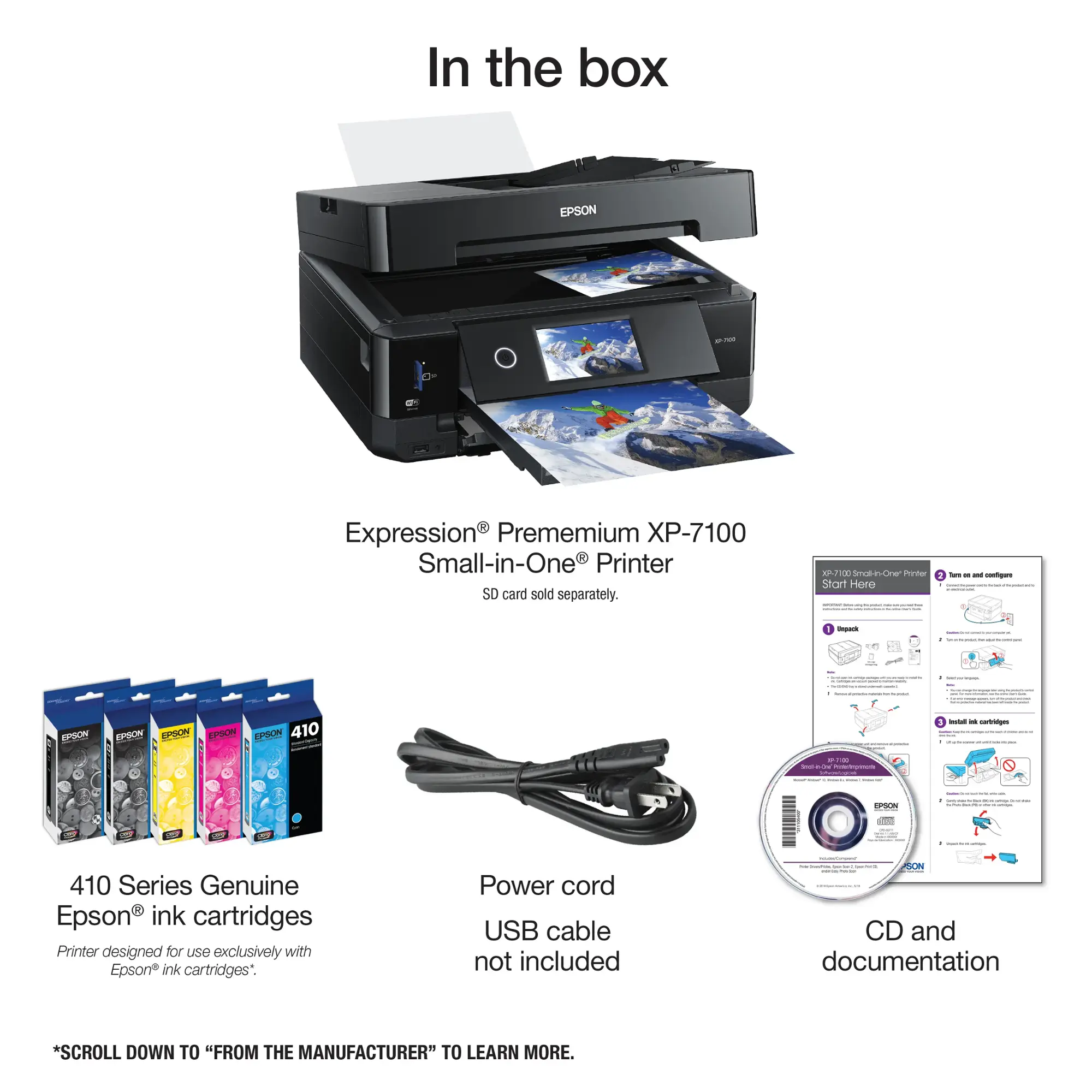 Epson - Expression Premium XP-7100 Wireless All-In-One Inkjet Printer - Black