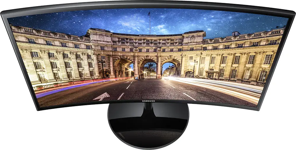 Samsung - 390C Series 24" LED Curved FHD AMD FreeSync Monitor (HDMI, VGA) - Black