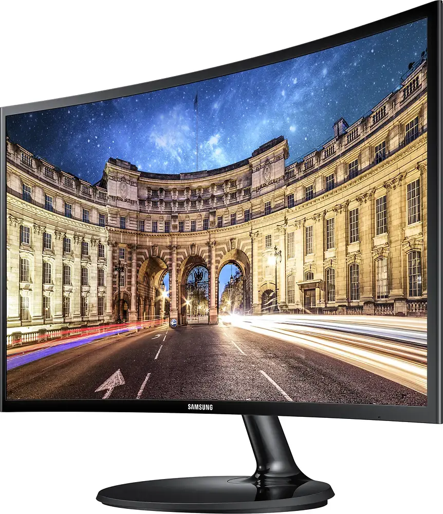 Samsung - 390C Series 24" LED Curved FHD AMD FreeSync Monitor (HDMI, VGA) - Black