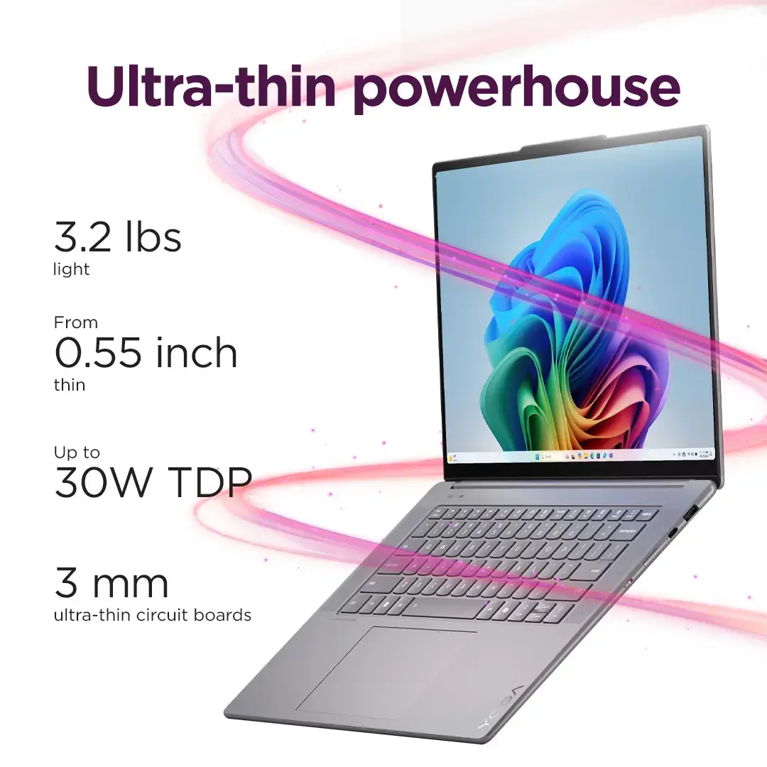 Lenovo - Yoga Slim 7i Aura Edition - Copilot+ PC - 15.3” 3K Touchscreen Laptop - Intel Core Ultra 7 - 16GB Memory - 1TB SSD - Luna Gray