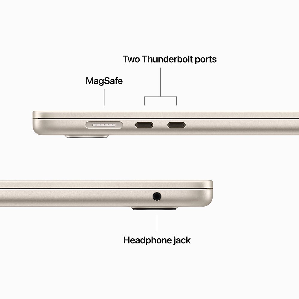 Apple - MacBook Air 15" Laptop - M2 chip Built for Apple Intelligence - 16GB Memory - 1TB SSD - Starlight