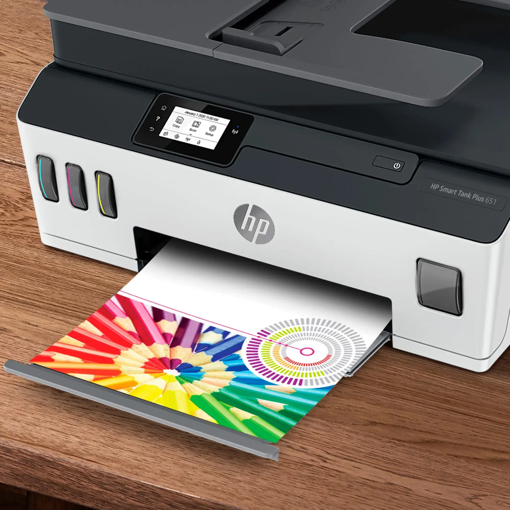HP - Smart Tank Plus 651 Wireless All-In-One Supertank Inkjet Printer with up to 2 Years of Ink Included - White