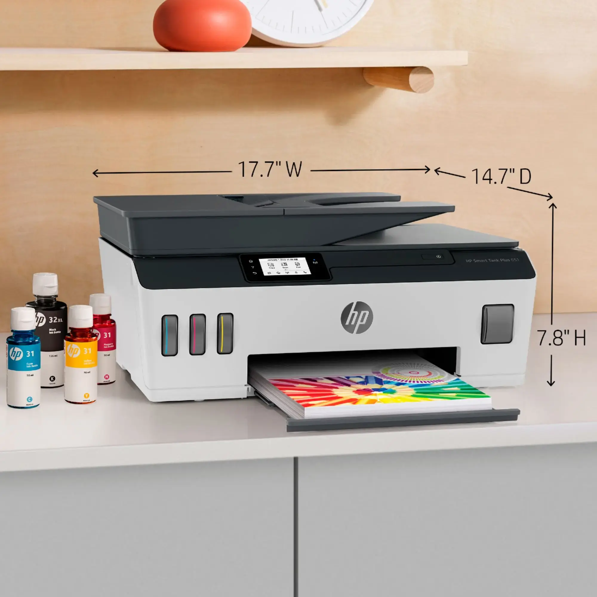 HP - Smart Tank Plus 651 Wireless All-In-One Supertank Inkjet Printer with up to 2 Years of Ink Included - White