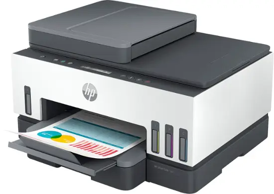 HP - Smart Tank 7301 Wireless All-In-One Supertank Inkjet Printer with up to 2 Years of Ink Included - White & Slate