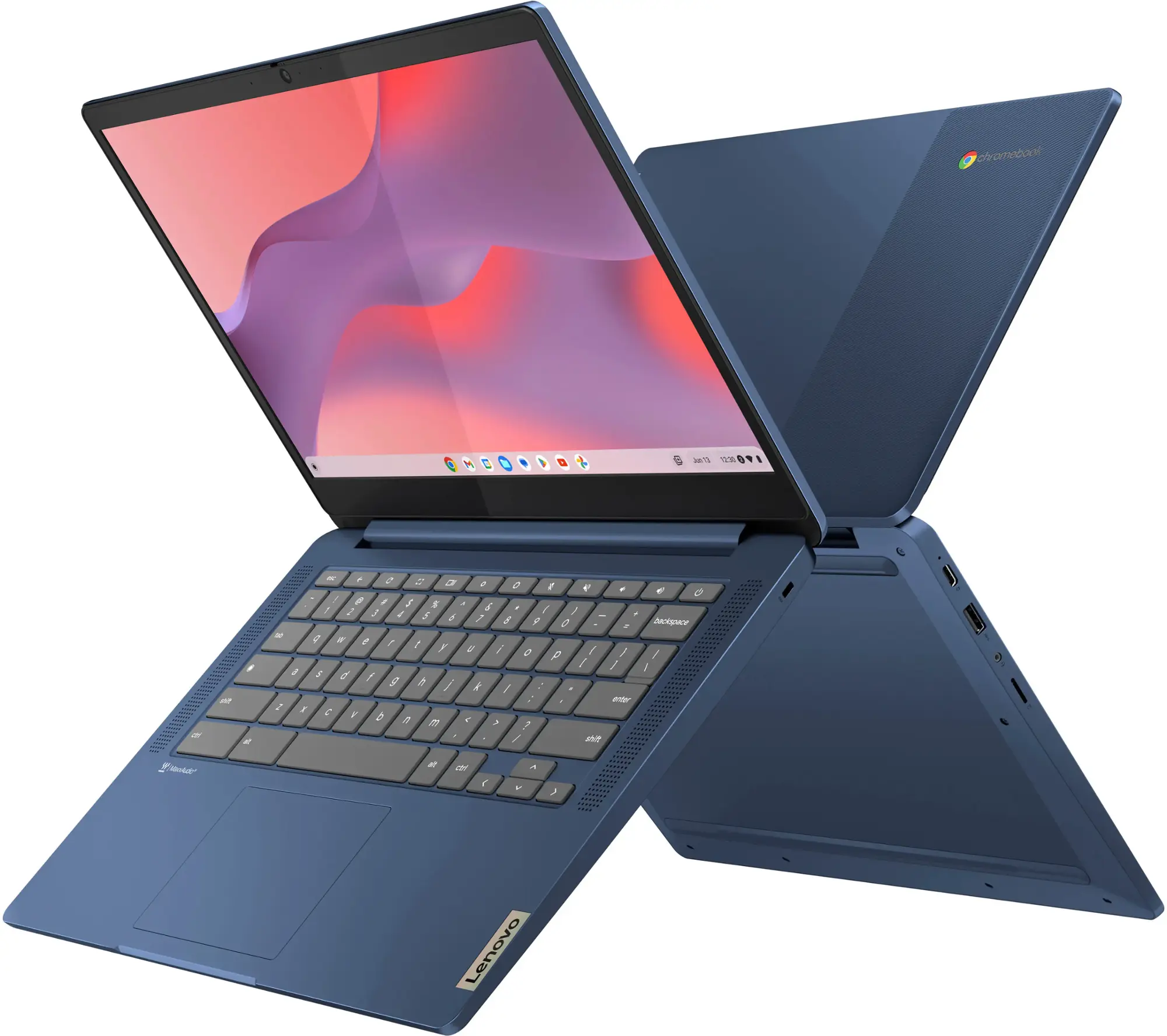 Lenovo - IdeaPad Slim 3 Chromebook Laptop - 14" FHD Touchscreen Laptop - MediaTek Kompanio 520 - 4GB Memory - 64GB eMMC - Abyss Blue
