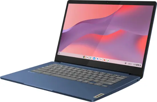 Lenovo - IdeaPad Slim 3 Chromebook Laptop - 14" FHD Touchscreen Laptop - MediaTek Kompanio 520 - 4GB Memory - 64GB eMMC - Abyss Blue