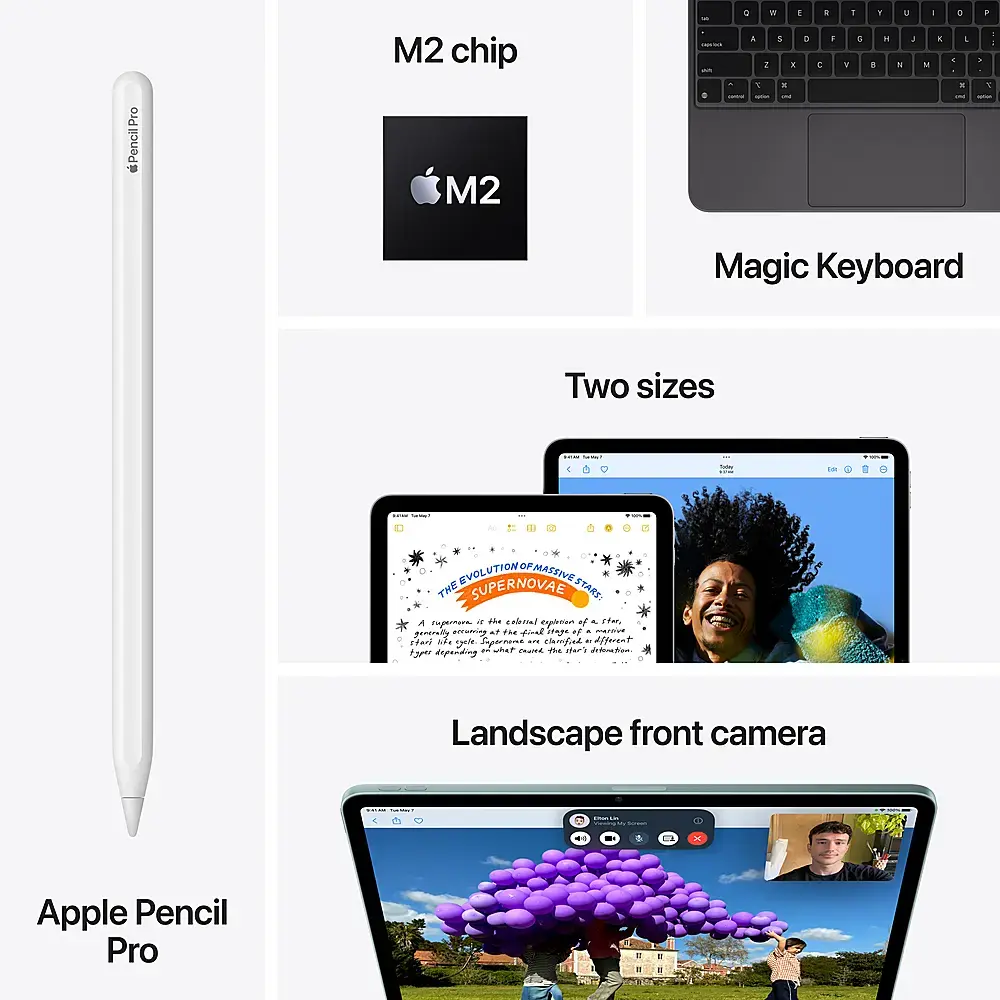 Apple - 13-inch iPad Air M2 chip Built for Apple Intelligence Wi-Fi 512GB - Starlight
