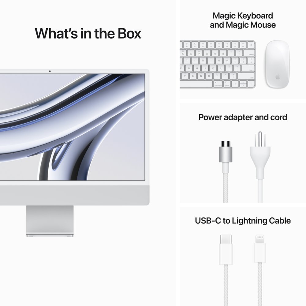 Apple - iMac 24" All-In-One - M3 chip - 8GB Memory - 256GB (Latest Model) - Silver