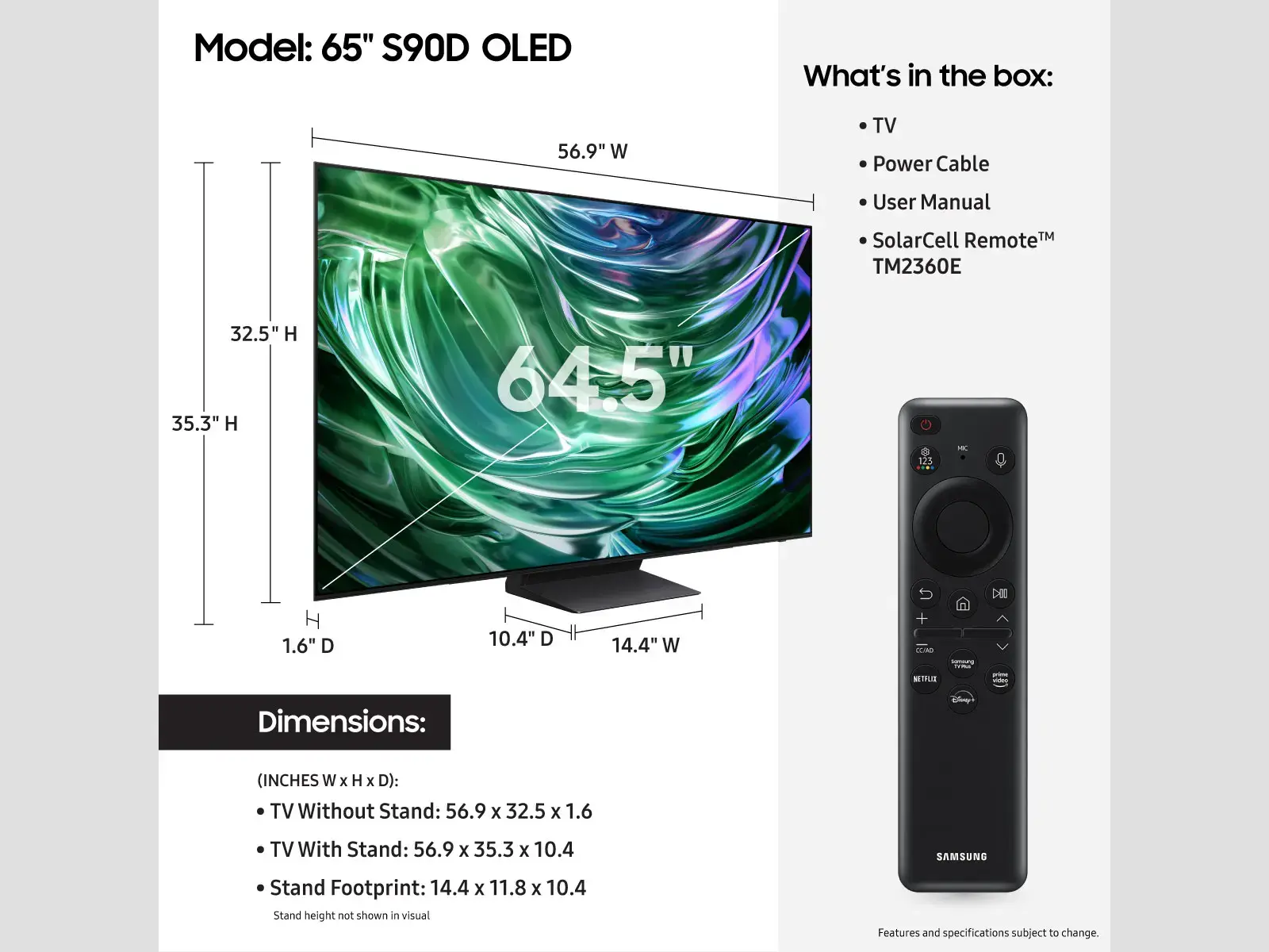 Samsung - 77" Class S90D Series OLED 4K UHD Smart Tizen TV (2024)