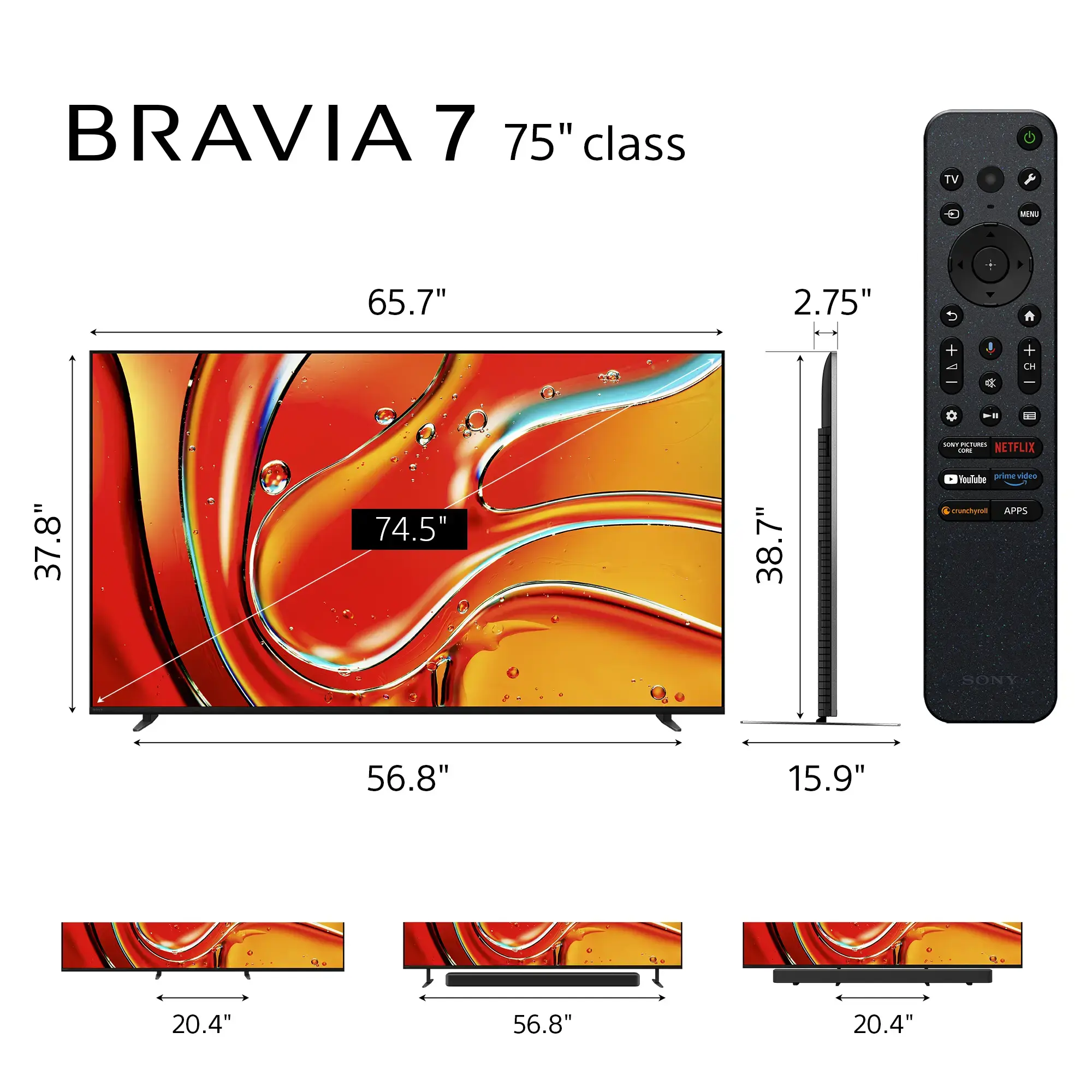Sony - 75" class BRAVIA 7 Mini LED QLED 4K UHD Smart Google TV (2024)