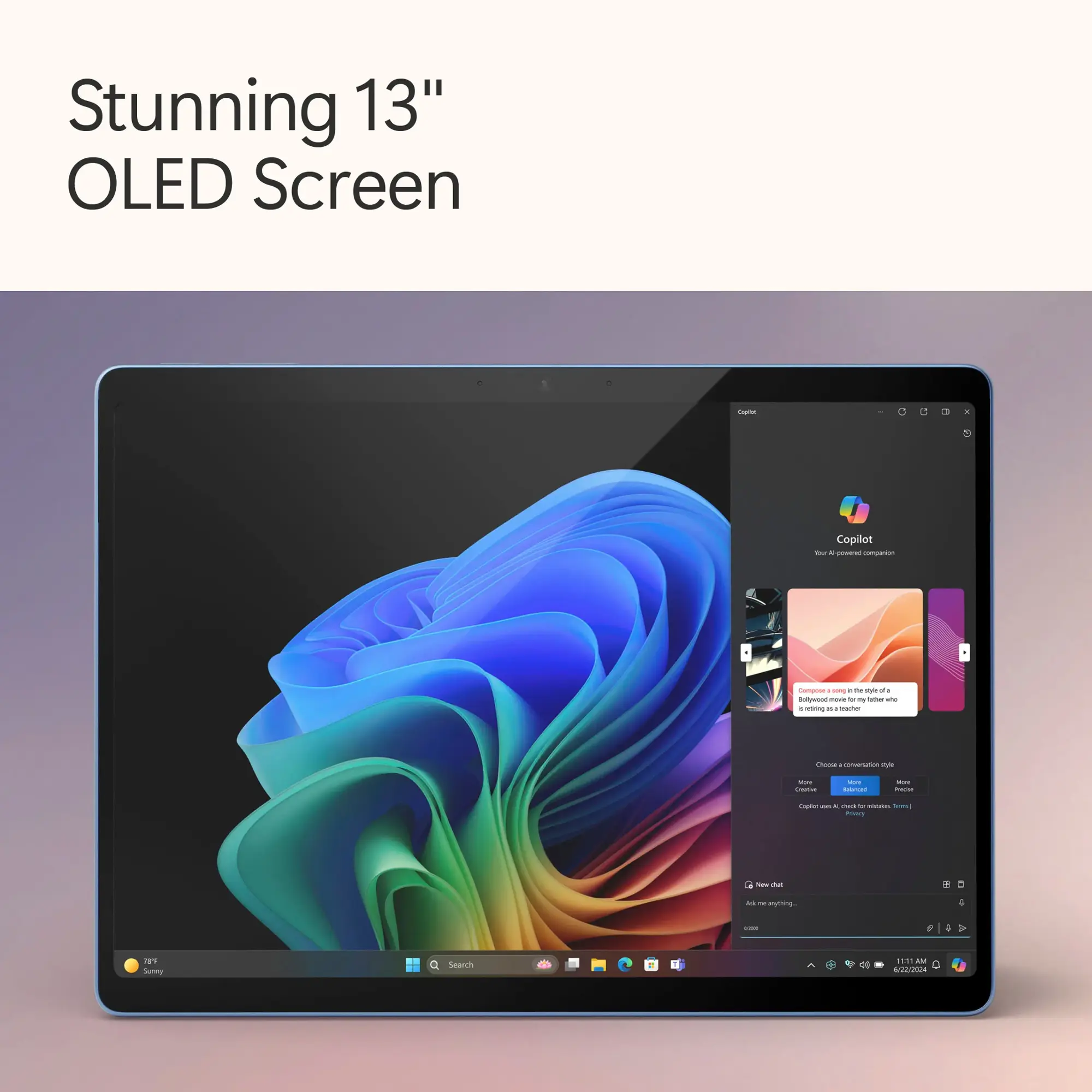 Microsoft - Surface Pro - Copilot+ PC - 13” OLED - Snapdragon X Elite - 16GB Memory - 512GB SSD - Device Only (11th Edition) - Sapphire
