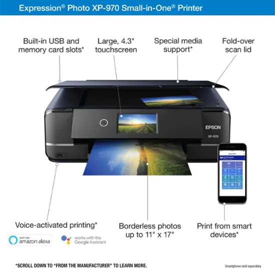 Epson - Expression Photo XP-970 Wireless All-In-One Printer - Black