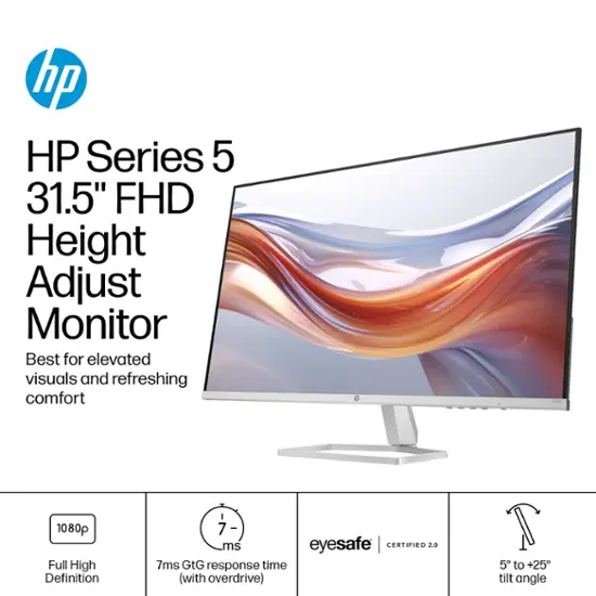 HP - 31.5" VA LED FHD 100Hz Monitor (HDMI, VGA) - Silver & Black