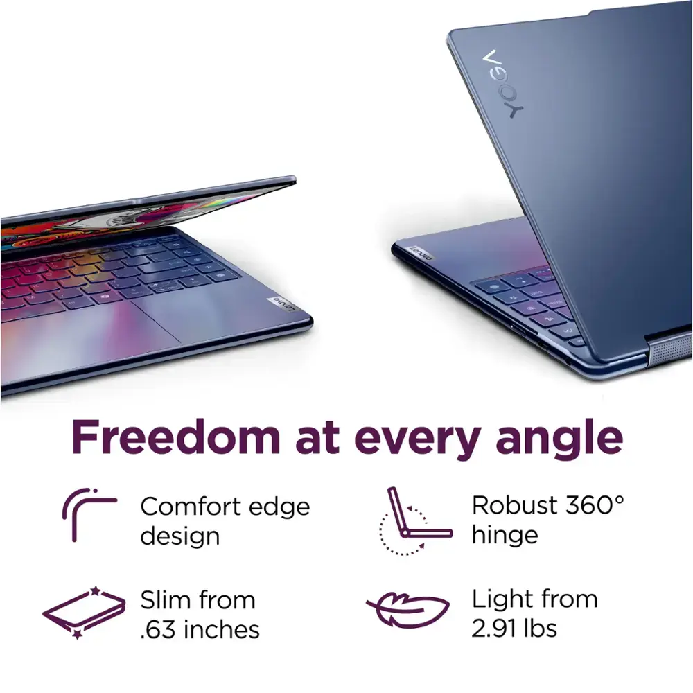 Lenovo - Yoga 9i 2-in-1 14" 4K OLED Touchscreen Laptop with Pen - Intel Core Ultra 7 155H with 32GB Memory - 1TB SSD - Cosmic Blue
