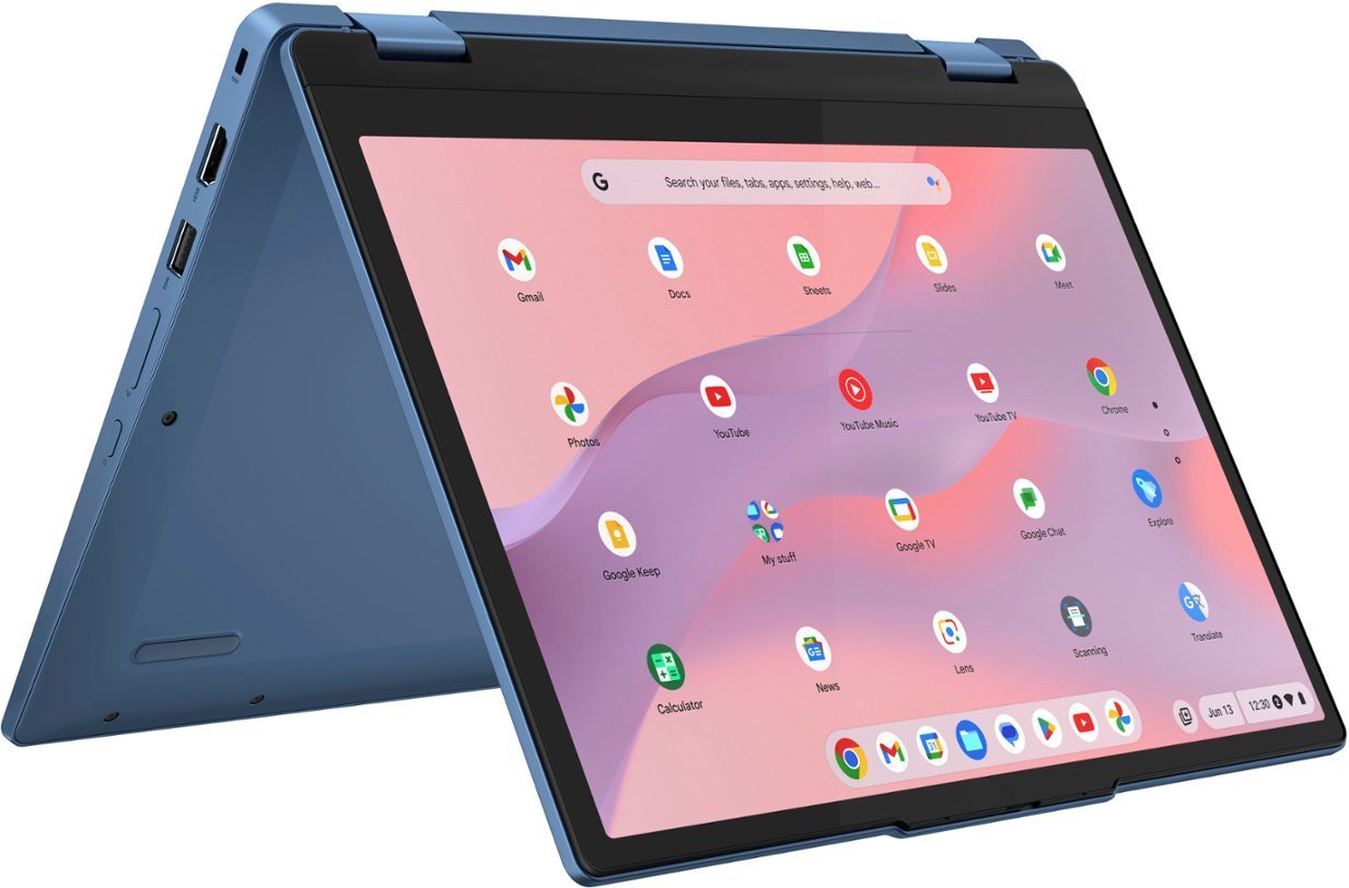 Lenovo - Flex 3i 12.2" WUXGA Touch-Screen Chromebook Laptop - Intel N100 with 4GB Memory - 64GB eMMC - Abyss Blue