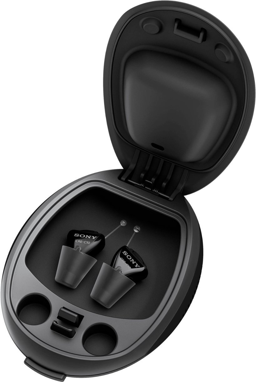 Sony - Self-Fitting OTC Hearing Aids - Black-Black