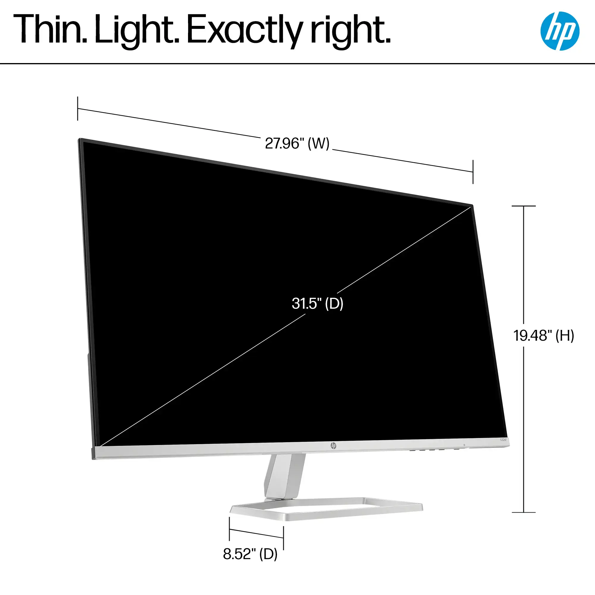HP - 31.5" VA LED FHD 100Hz Monitor (HDMI, VGA) - Silver & Black