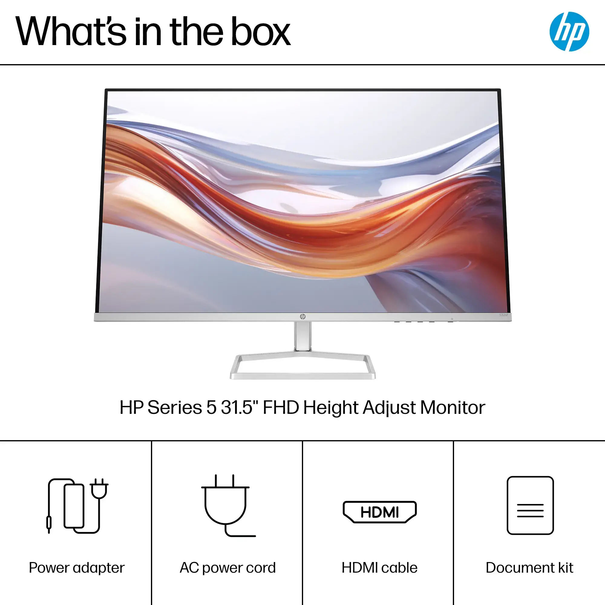 HP - 31.5" VA LED FHD 100Hz Monitor (HDMI, VGA) - Silver & Black