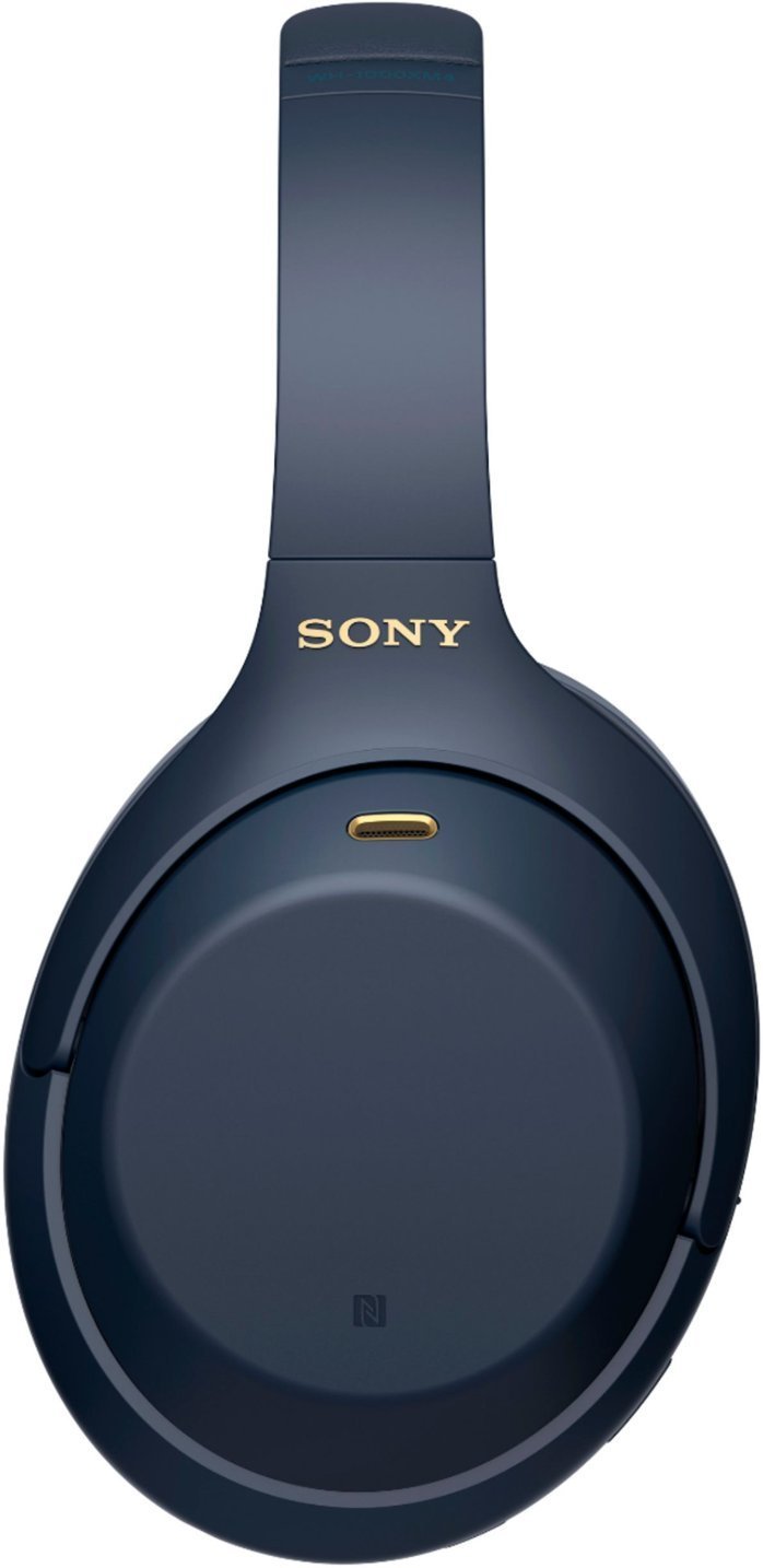 Sony - WH1000XM4 Wireless Noise-Cancelling Over-the-Ear Headphones - Midnight Blue
