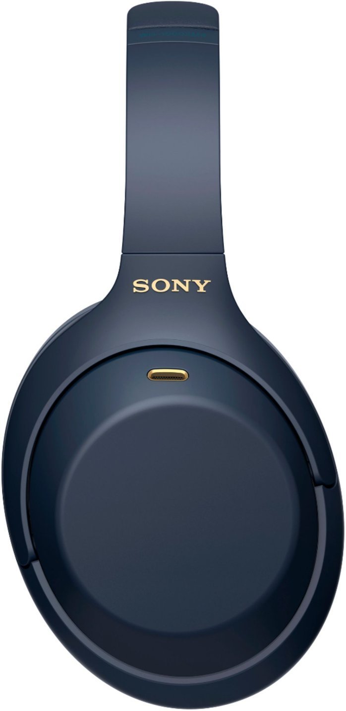 Sony - WH1000XM4 Wireless Noise-Cancelling Over-the-Ear Headphones - Midnight Blue