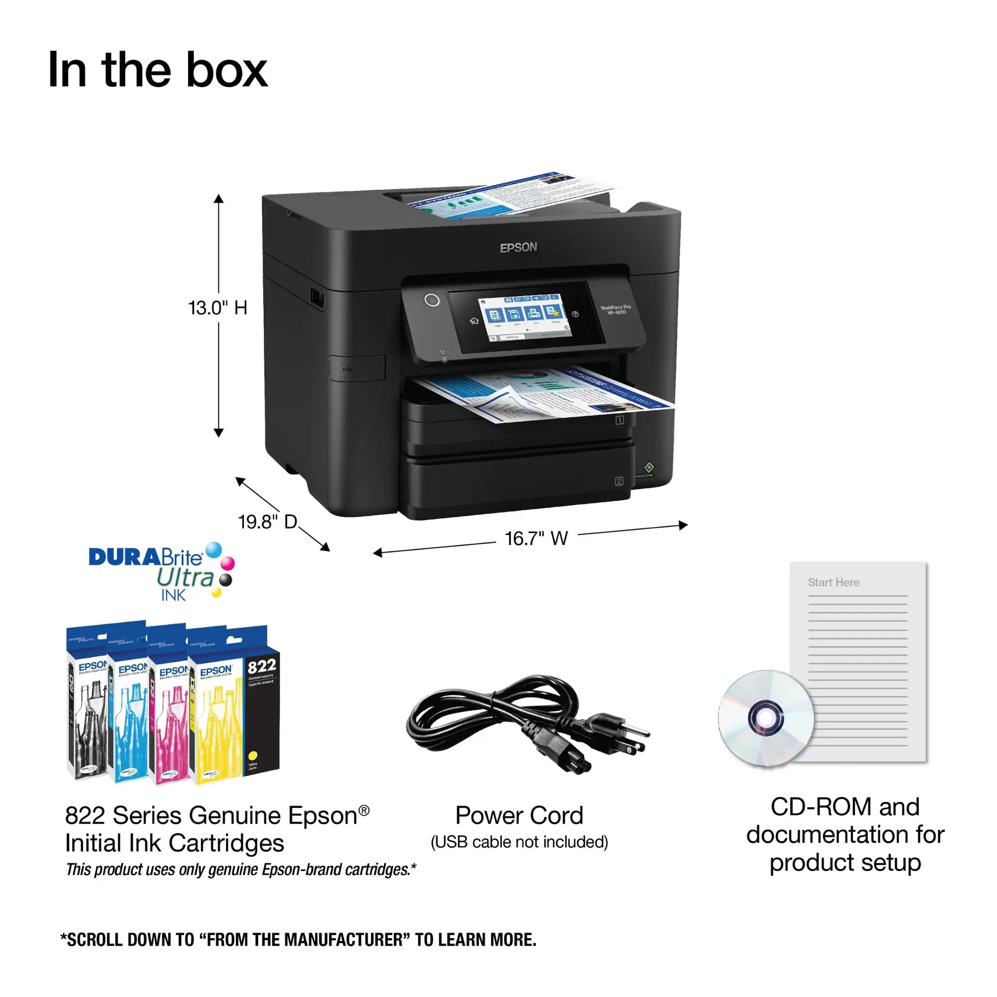 Epson - WorkForce Pro WF-4830 Wireless All-in-One Printer - Black