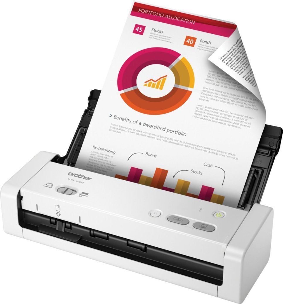 Brother - ADS-1200 Compact Duplex Desktop Document Scanner - White