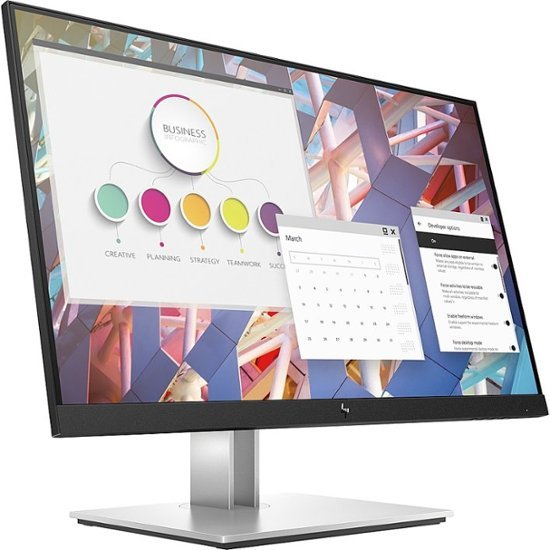 HP - E24 G4 FHD Monitor 23.8 LCD FHD Monitor (VGA, USB, HDMI, DVI) - Black, Silver