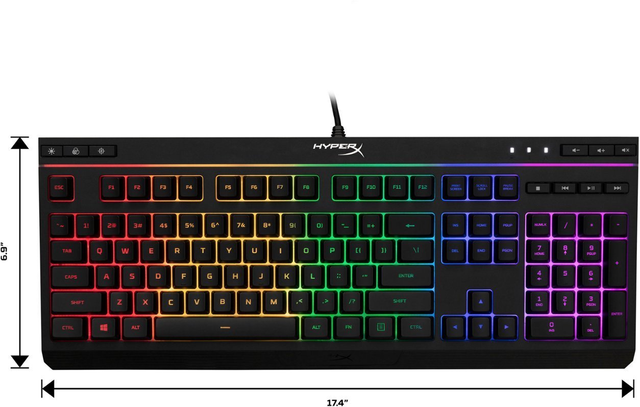 HyperX - Alloy Core Full-size Wired Gaming Membrane Keyboard with RGB Lighting - Black