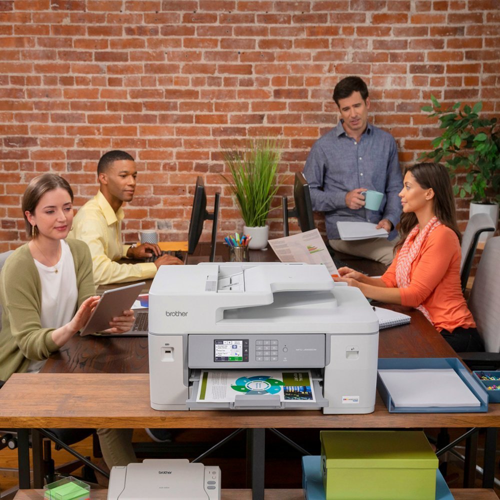 Brother - MFC-J6555DW INKvestment Tank All-in-One Inkjet Printer with up to 1-Year of Ink In-box - White/Gray