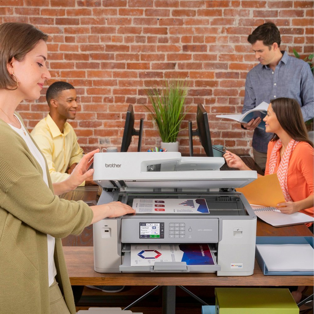 Brother - MFC-J6555DW INKvestment Tank All-in-One Inkjet Printer with up to 1-Year of Ink In-box - White/Gray