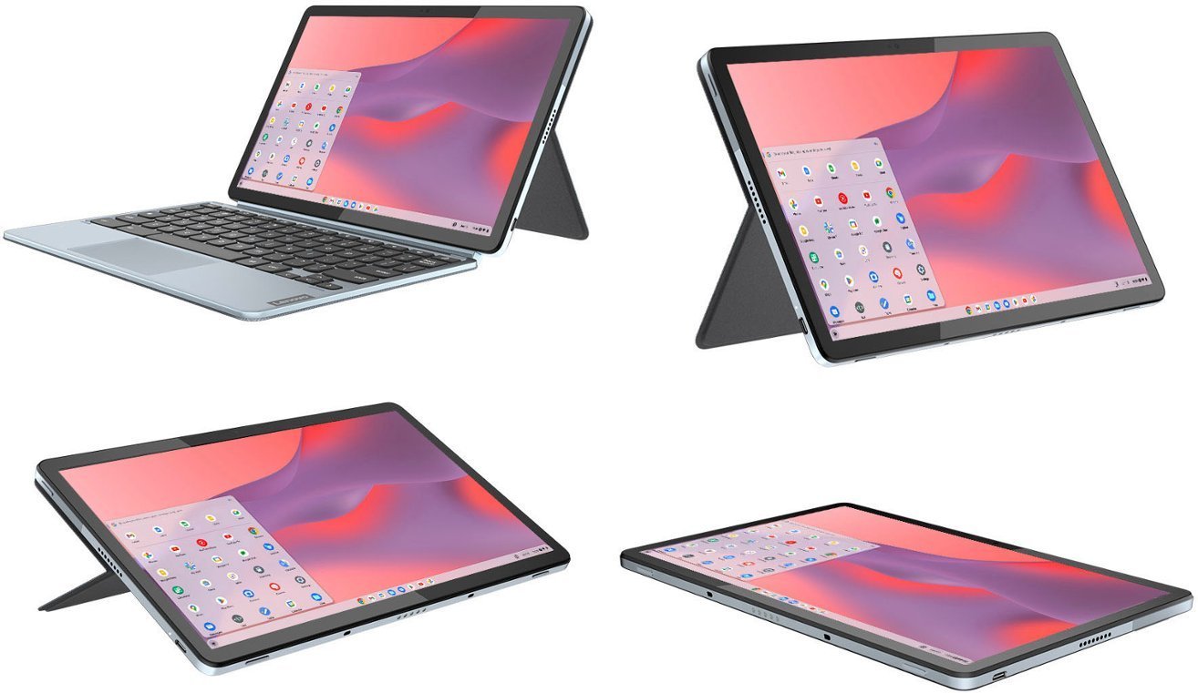 Lenovo - IdeaPad Duet 3 Chromebook - 11.0" (2000x1200) Touch 2-in-1 Tablet - Snapdragon 7cG2 - 4G RAM - 128G eMMC - with Keyboard - Misty Blue