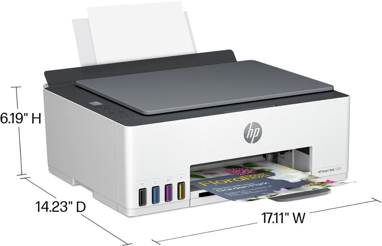 HP - Smart Tank 5101 Wireless All-In-One Super tank Inkjet Printer with up to 2 Years of Ink Included - White