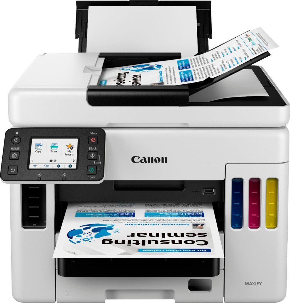 Canon - MAXIFY Mega Tank GX7021 Wireless All-In-One Inkjet Printer with Fax - White