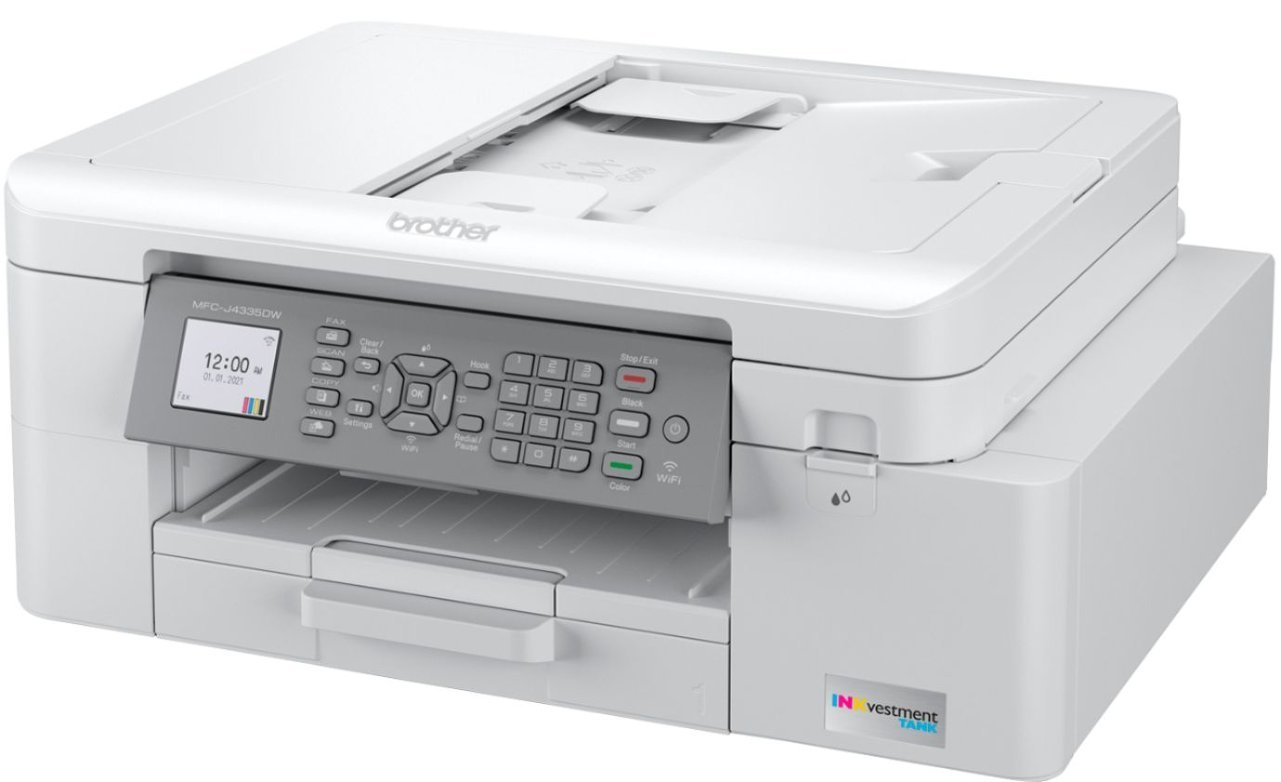 Brother - INKvestment Tank MFC-J4335DW Wireless All-in-One Inkjet Printer with up to 1-Year of Ink In-box - White/Gray