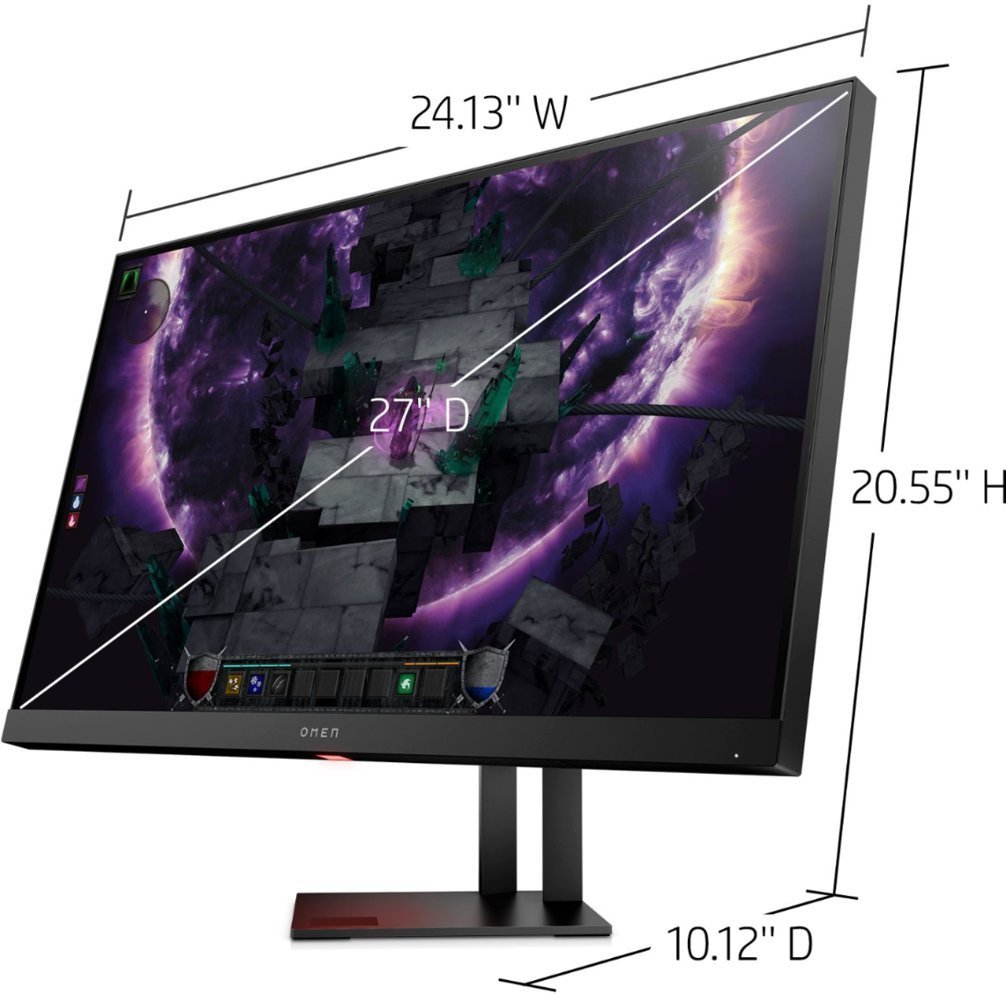 HP OMEN - 27" IPS LED QHD FreeSync & G-Sync Compatible Gaming Monitor (DisplayPort, HDMI, USB) - Shadow Black