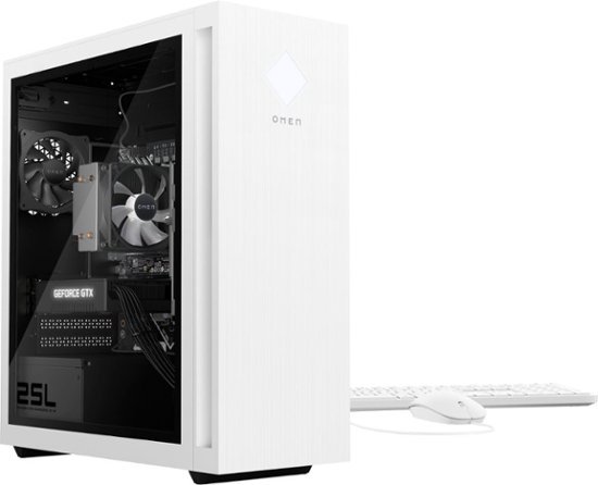 HP OMEN - 25L Gaming Desktop - AMD Ryzen 5 5600G - HyperX 8GB Memory - NVIDIA GeForce GTX 1660 SUPER - 512GB SSD - Ceramic White