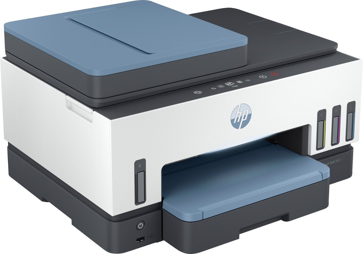 HP - Smart Tank 7602 Wireless All-In-One Super tank Inkjet Printer with up to 2 Years of Ink Included - Dark Surf Blue