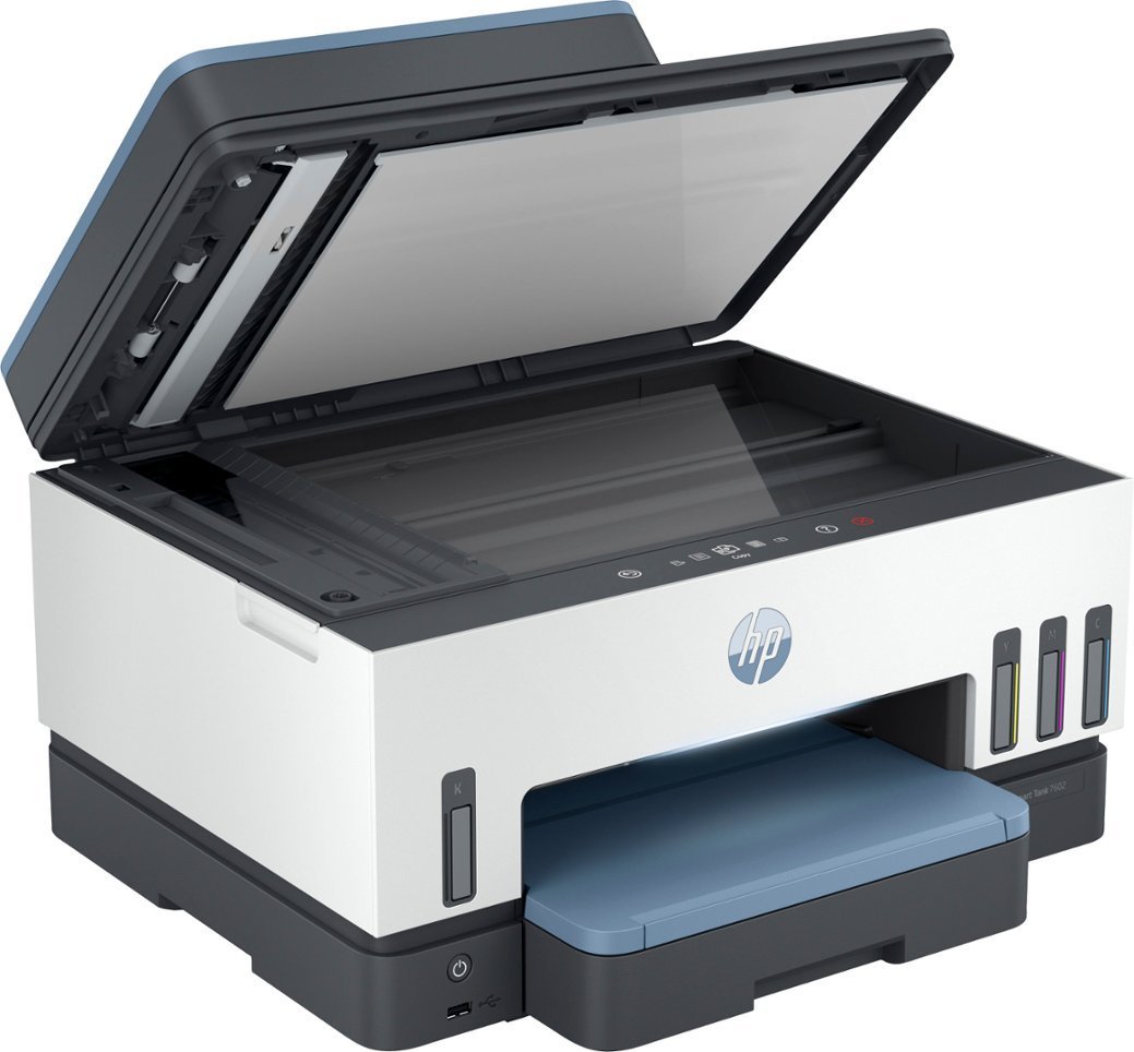 HP - Smart Tank 7602 Wireless All-In-One Super tank Inkjet Printer with up to 2 Years of Ink Included - Dark Surf Blue