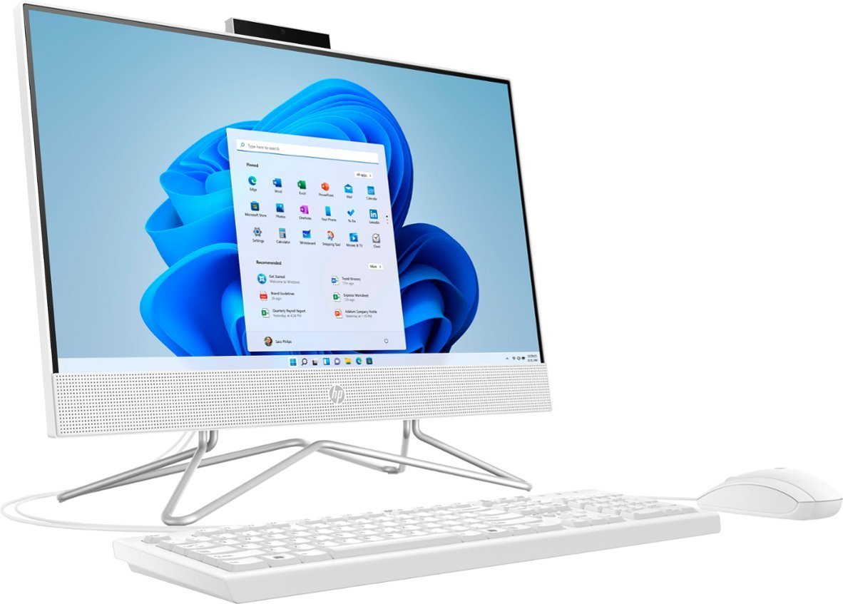 HP - 21.5" All-In-One - Intel Celeron - 4GB Memory - 128GB SSD - Snow White