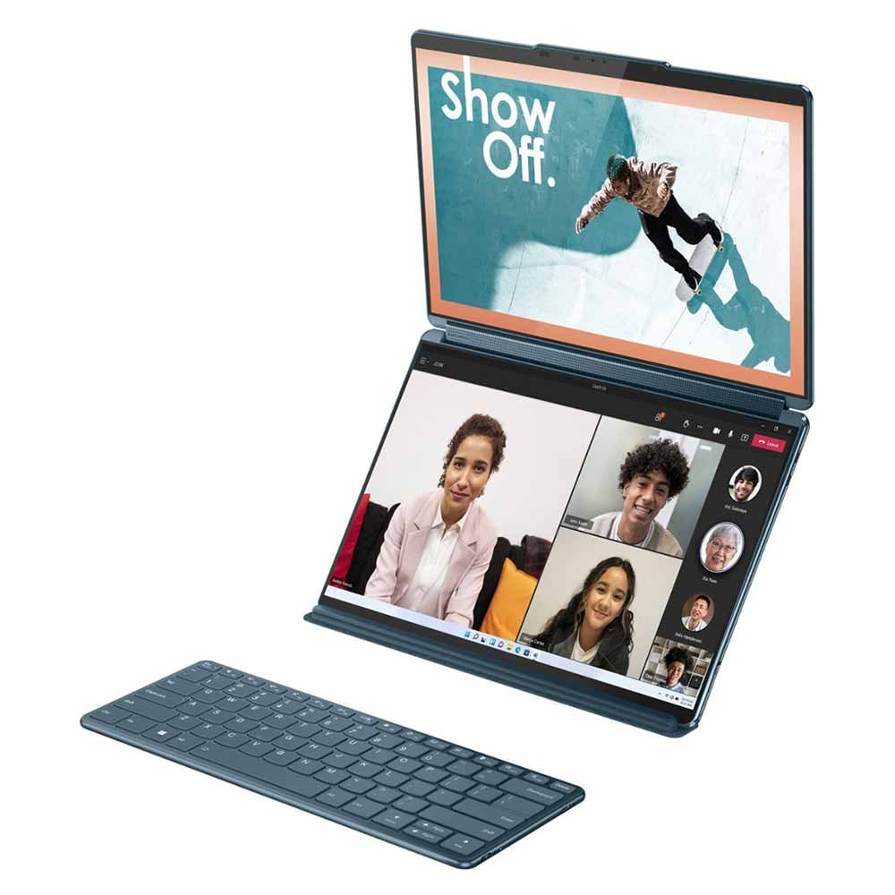Lenovo - Yoga Book 9i 2-in-1 13.3" 2.8K Dual Screen OLED Touchscreen Laptop - Intel Core i7-1355U with 16GB Memory - 1TB SSD - Tidal Teal