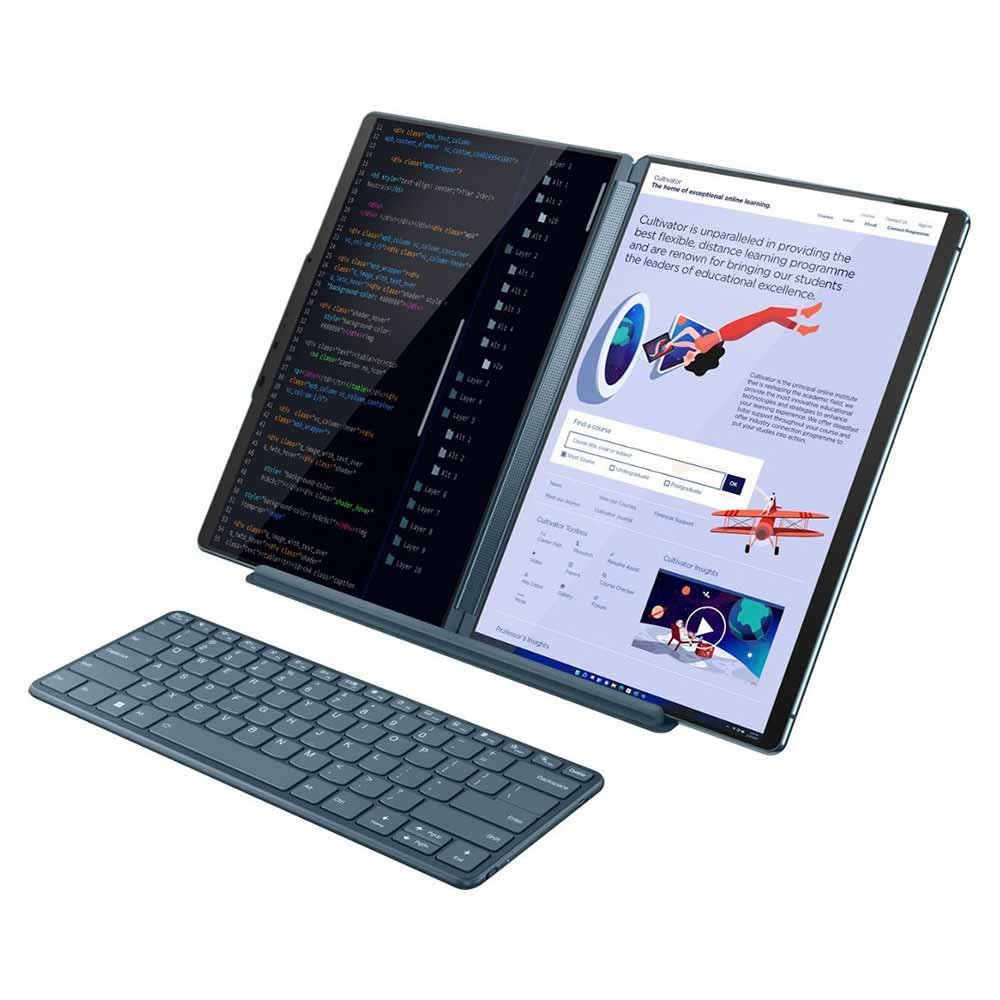Lenovo - Yoga Book 9i 2-in-1 13.3" 2.8K Dual Screen OLED Touchscreen Laptop - Intel Core i7-1355U with 16GB Memory - 1TB SSD - Tidal Teal